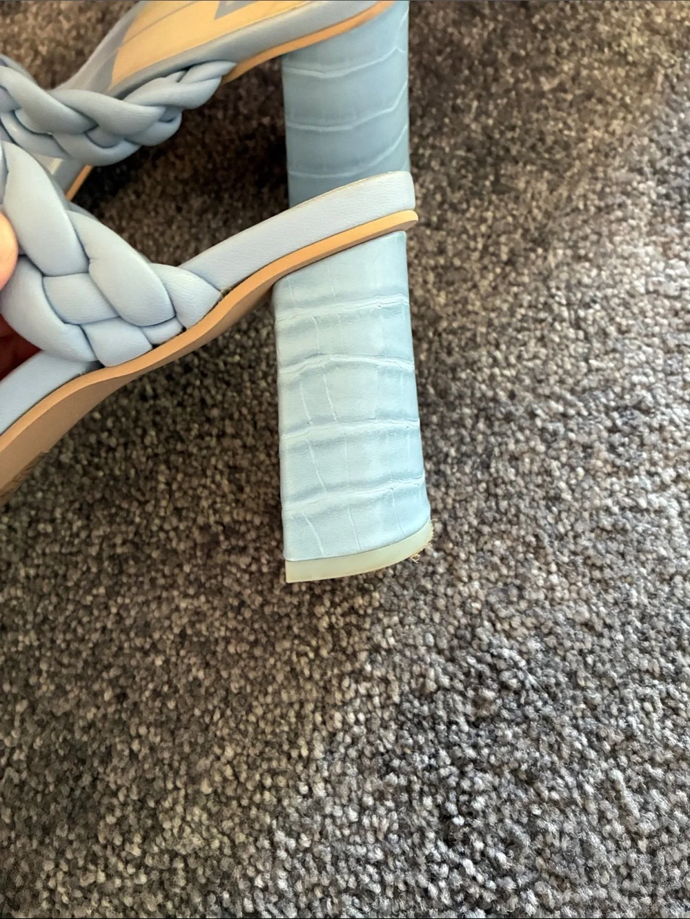 Dolce Vita Braided Double-Strap Light Blue Heeled Sandals